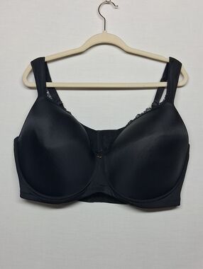 Ashley Stewart Black Full Coverage Butterfly Underwire Bra with Smooth Cups